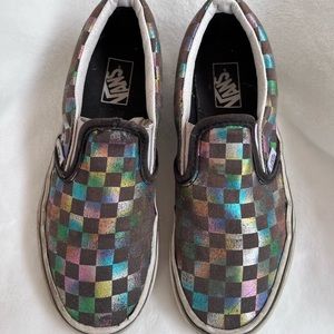 Kids Slip On Checkered VANS • Size 3